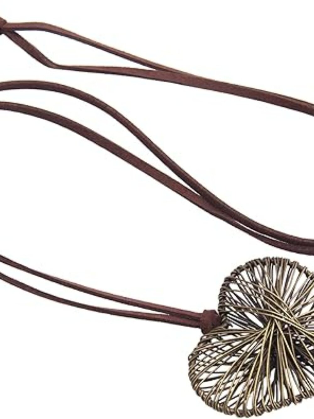 NEW Leather Cord Necklace Heart Pendant Necklace Boho Bohemian Jewelry - Picture 3 of 5